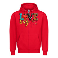 Red love bug lady bug Zipper Hoodie - LillyAllenDesigns