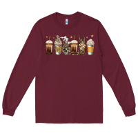 Burgundy skeleton coffee cups Long Sleeve Tee - Jasminsmagicworld