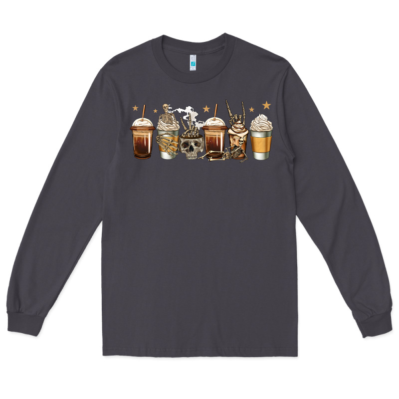Skeleton Coffee Cups Long Sleeve Tee by Jasminsmagicworld | Teevron