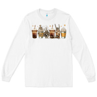 White skeleton coffee cups Long Sleeve Tee - Jasminsmagicworld