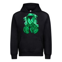 Black Emerald green ribbon Liver Cancer boxing gloves Urban Hoodie - NancyCooperArtShop