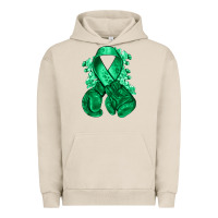 Pigment French Oak Emerald green ribbon Liver Cancer boxing gloves Urban Hoodie - NancyCooperArtShop