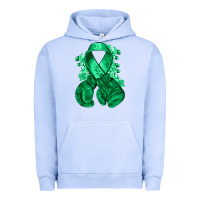 Emerald Green Ribbon Liver Cancer Boxing Gloves Urban Hoodie | Teevron