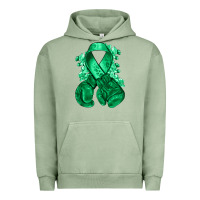 Pigment Oil Green Emerald green ribbon Liver Cancer boxing gloves Urban Hoodie - NancyCooperArtShop