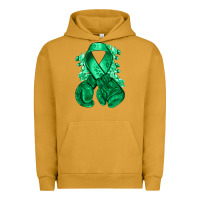 Pigment Peanut Butter Emerald green ribbon Liver Cancer boxing gloves Urban Hoodie - NancyCooperArtShop