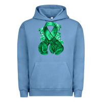 Pigment Pebble Blue Emerald green ribbon Liver Cancer boxing gloves Urban Hoodie - NancyCooperArtShop
