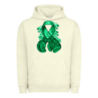 Pigment Pistachio Emerald green ribbon Liver Cancer boxing gloves Urban Hoodie - NancyCooperArtShop