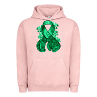 Pigment Salmon Emerald green ribbon Liver Cancer boxing gloves Urban Hoodie - NancyCooperArtShop