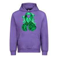 Tulip Emerald green ribbon Liver Cancer boxing gloves Urban Hoodie - NancyCooperArtShop