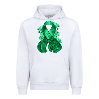 White Emerald green ribbon Liver Cancer boxing gloves Urban Hoodie - NancyCooperArtShop