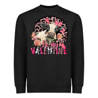 Black be my valentine holstein cow valentine's day Heavyweight Sweatshirt - FaDigitalArtStudio