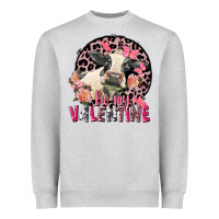 Heather Grey be my valentine holstein cow valentine's day Heavyweight Sweatshirt - FaDigitalArtStudio