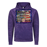 Cloud Purple american flag with cowhide background Vintage Hoodie - RanaPortraitStore
