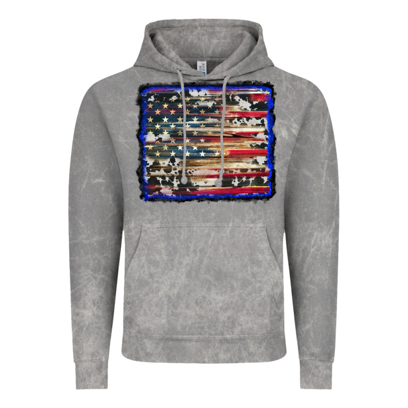American Flag With Cowhide Background Vintage Hoodie by RanaPortraitStore | Teevron