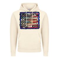 Vintage Artic american flag with cowhide background Vintage Hoodie - RanaPortraitStore