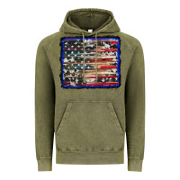 Vintage Olive american flag with cowhide background Vintage Hoodie - RanaPortraitStore