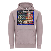 Vintage Zinc american flag with cowhide background Vintage Hoodie - RanaPortraitStore