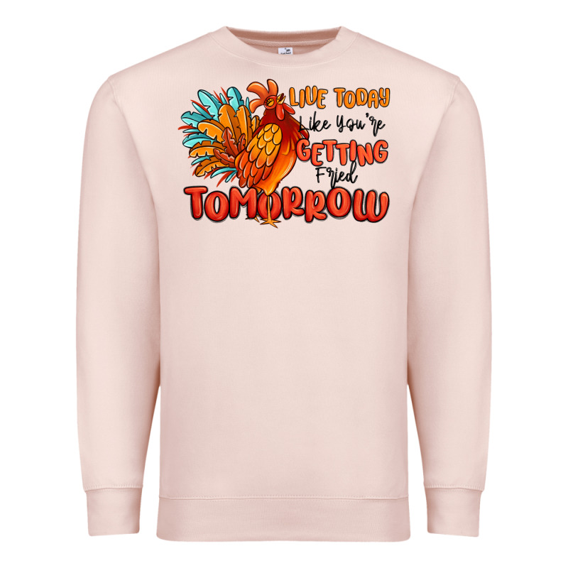 Live Today Like You're Getting Fried Tomorrow Premium Sweatshirt by MaliasSmallBusiness | Teevron