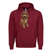 Burgundy maltipoo Zipper Hoodie - BarkalooDesign
