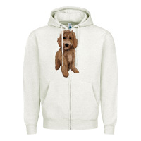 Oatmeal Heather maltipoo Zipper Hoodie - BarkalooDesign