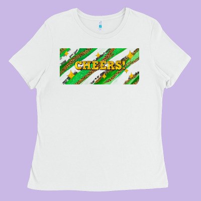 Leopar And Cowhide With Cheers Ladies Tee Designed By Adodesignshop