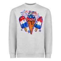 Heather Grey 4th of July ice creams Heavyweight Sweatshirt - Neo Western