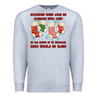 Heather Grey stockings were hung by chimney Premium Sweatshirt - MaliasSmallBusiness
