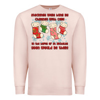 Pale Pink stockings were hung by chimney Premium Sweatshirt - MaliasSmallBusiness