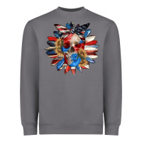 Storm 4th of July sunflower skull 4th of july Heavyweight Sweatshirt - CowGirlArtShop