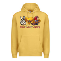 Antique Gold peace love country american texas flag boots Premium Hoodie - AdoDesignShop