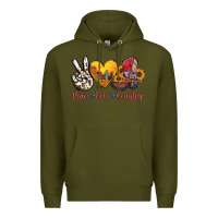 Army Green peace love country american texas flag boots Premium Hoodie - AdoDesignShop
