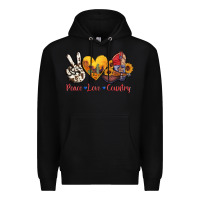 Black peace love country american texas flag boots Premium Hoodie - AdoDesignShop