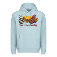 Blue Mist peace love country american texas flag boots Premium Hoodie - AdoDesignShop