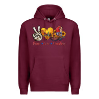 Burgundy peace love country american texas flag boots Premium Hoodie - AdoDesignShop