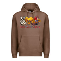 Chestnut peace love country american texas flag boots Premium Hoodie - AdoDesignShop