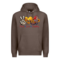 Coffee peace love country american texas flag boots Premium Hoodie - AdoDesignShop