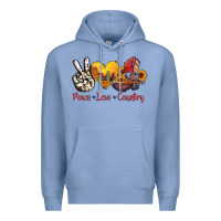 Colony Blue peace love country american texas flag boots Premium Hoodie - AdoDesignShop