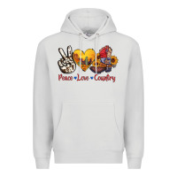 Dove Grey peace love country american texas flag boots Premium Hoodie - AdoDesignShop
