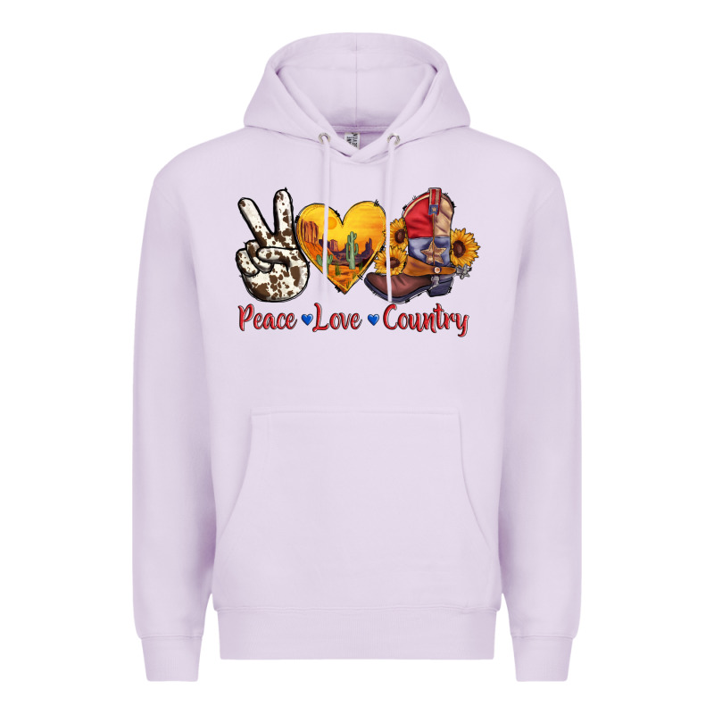 Peace Love Country American Texas Flag Boots Premium Hoodie by AdoDesignShop | Teevron