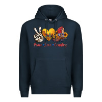 Navy peace love country american texas flag boots Premium Hoodie - AdoDesignShop