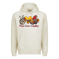 Oatmeal Heather peace love country american texas flag boots Premium Hoodie - AdoDesignShop