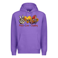 Purple peace love country american texas flag boots Premium Hoodie - AdoDesignShop