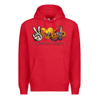Red peace love country american texas flag boots Premium Hoodie - AdoDesignShop