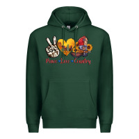 Sports Green peace love country american texas flag boots Premium Hoodie - AdoDesignShop