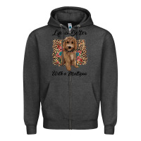 Charcoal Heather life is better with a maltipoo Zipper Hoodie - BarkalooDesign
