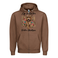 Chestnut life is better with a maltipoo Zipper Hoodie - BarkalooDesign