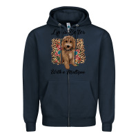 Navy life is better with a maltipoo Zipper Hoodie - BarkalooDesign