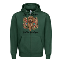 Sports Green life is better with a maltipoo Zipper Hoodie - BarkalooDesign
