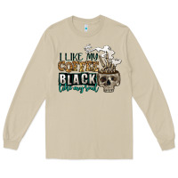 Mushroom i like my coffee black like my soul Long Sleeve Tee - Jasminsmagicworld