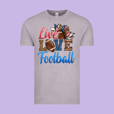Live Love American Football Vintage Tee Designed By Hra Design Shop